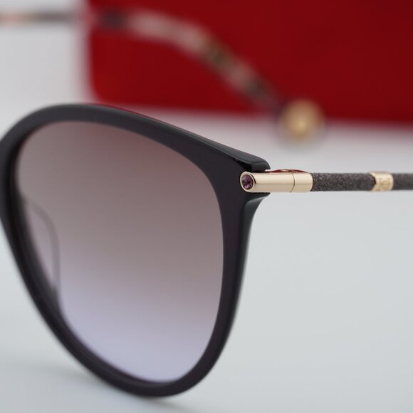 Carolina Herrera HER 0189/G/S T1W Cat Eye Sunglasses - Plum/Gold/Violet - Picture 2 of 11